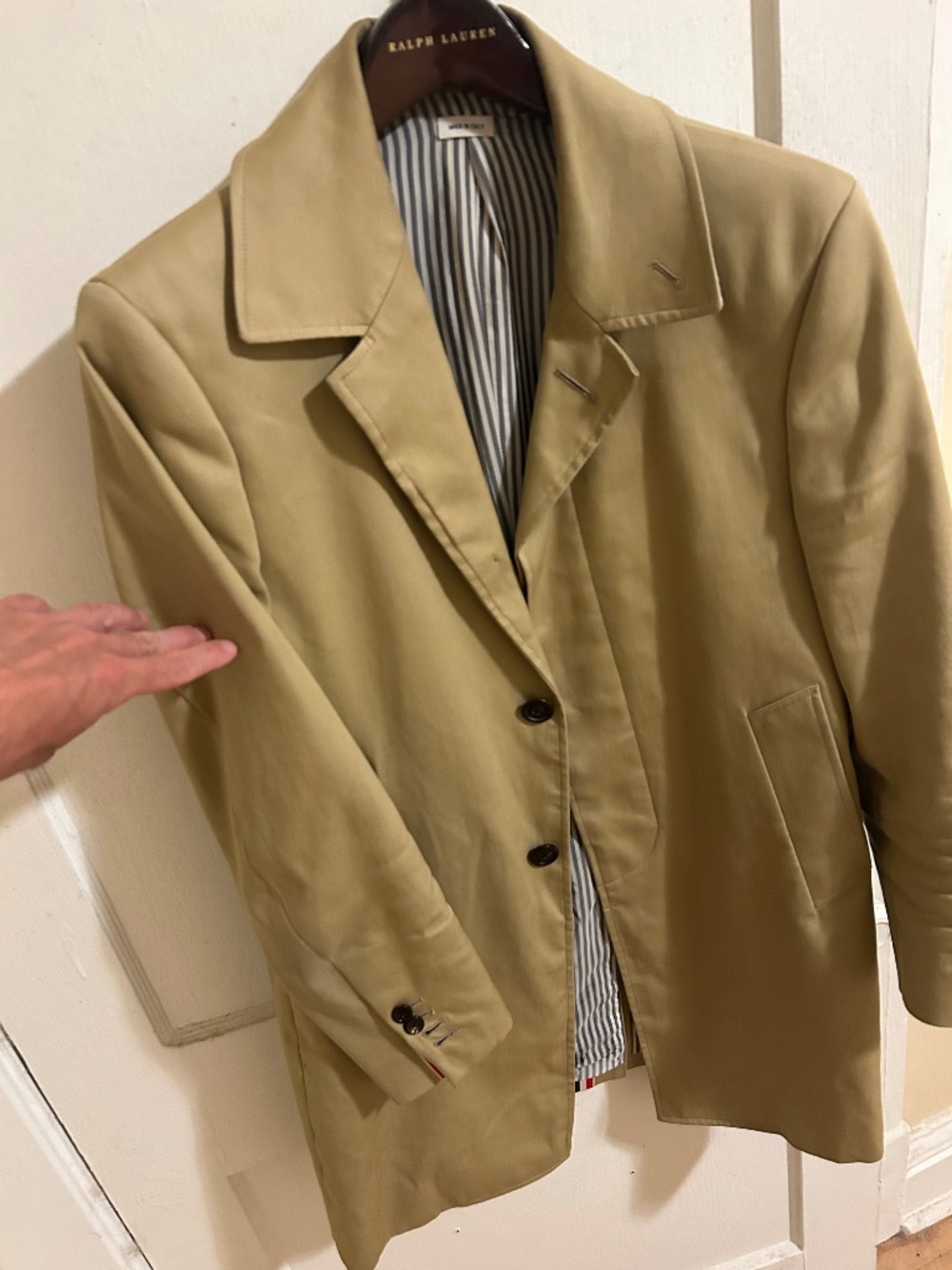 Thom Browne Macintosh bal overcoat jacket men beige size 2 Medium Large M L - Picture 4 of 7